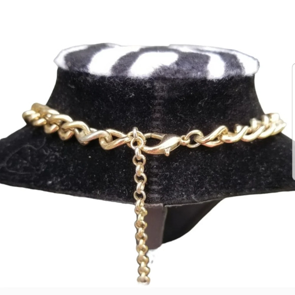 CHETTAH PRINT & GOLDTONED FASHION NECKLACE - Picture 4 of 4